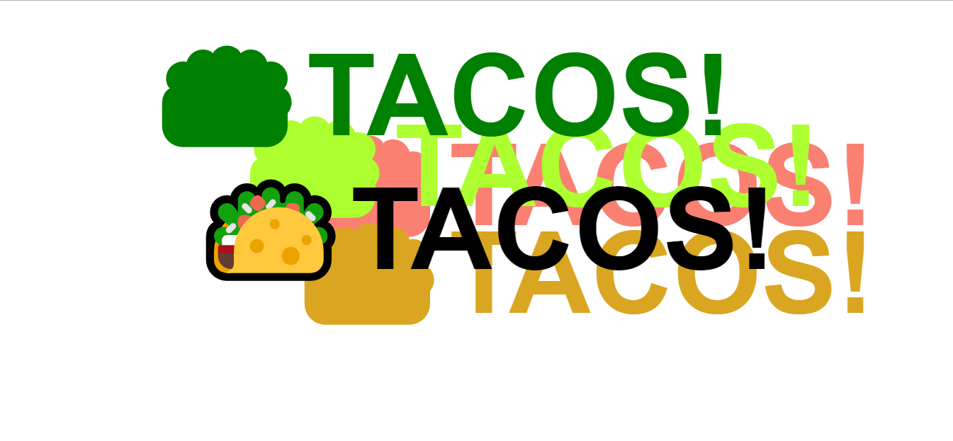 screen shot of Taco Tuesday's rollover text effect